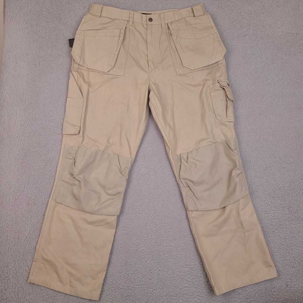 Blaklader Cargo Pants Mens 38x31 Brown Beige Utility‎ Work Double Knee Pockets